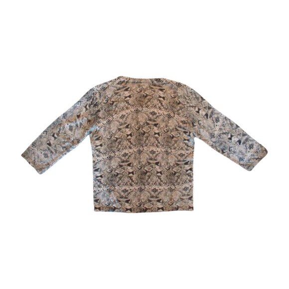 Vintage Oscar de la Renta Snakeskin Print Wool Sweater - Picture 4 of 6